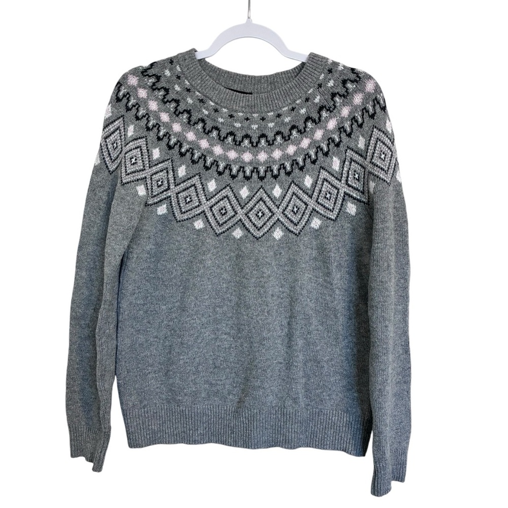 Sunice Gray - Fair Isle Nordic Design Wool Blend Sweater - M - Picture 3 of 10